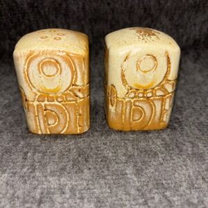 Vintage FRANKOMA Mayan Aztec Prairie Brown Tan Salt & Pepper‎ MCM No Corks 2.5"